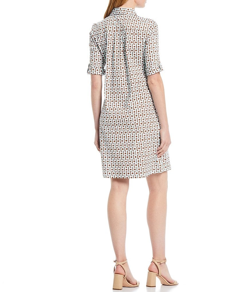 J.McLaughlin Lawrence Short Sleeve Button Tab Pocket Dress