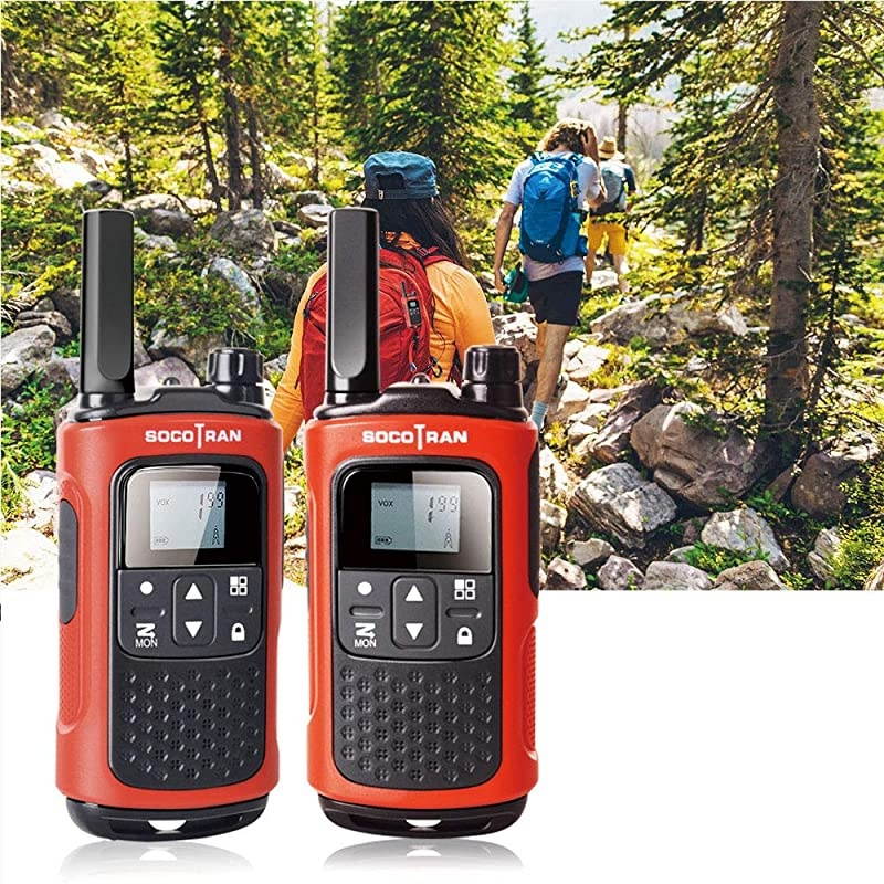 T80 Rechargeable Walkie Talkies for Adults 2 Pack Walkie-Talkie for Family Red Color FRS Two-Way Radio for Camping Family Boys Girls Gift