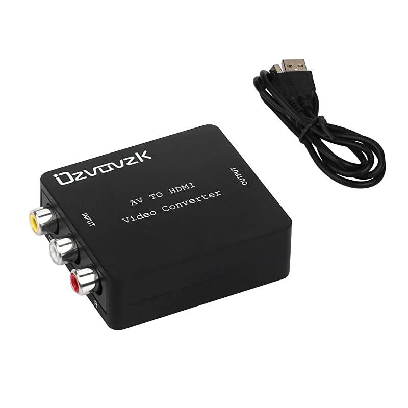 AV to HDMI Converter RCA Composite CVBS to HDMI Video Audio Converter AdapterSupport 1080P with USB Charge Cable for TVPCPS3BlueRay DVD