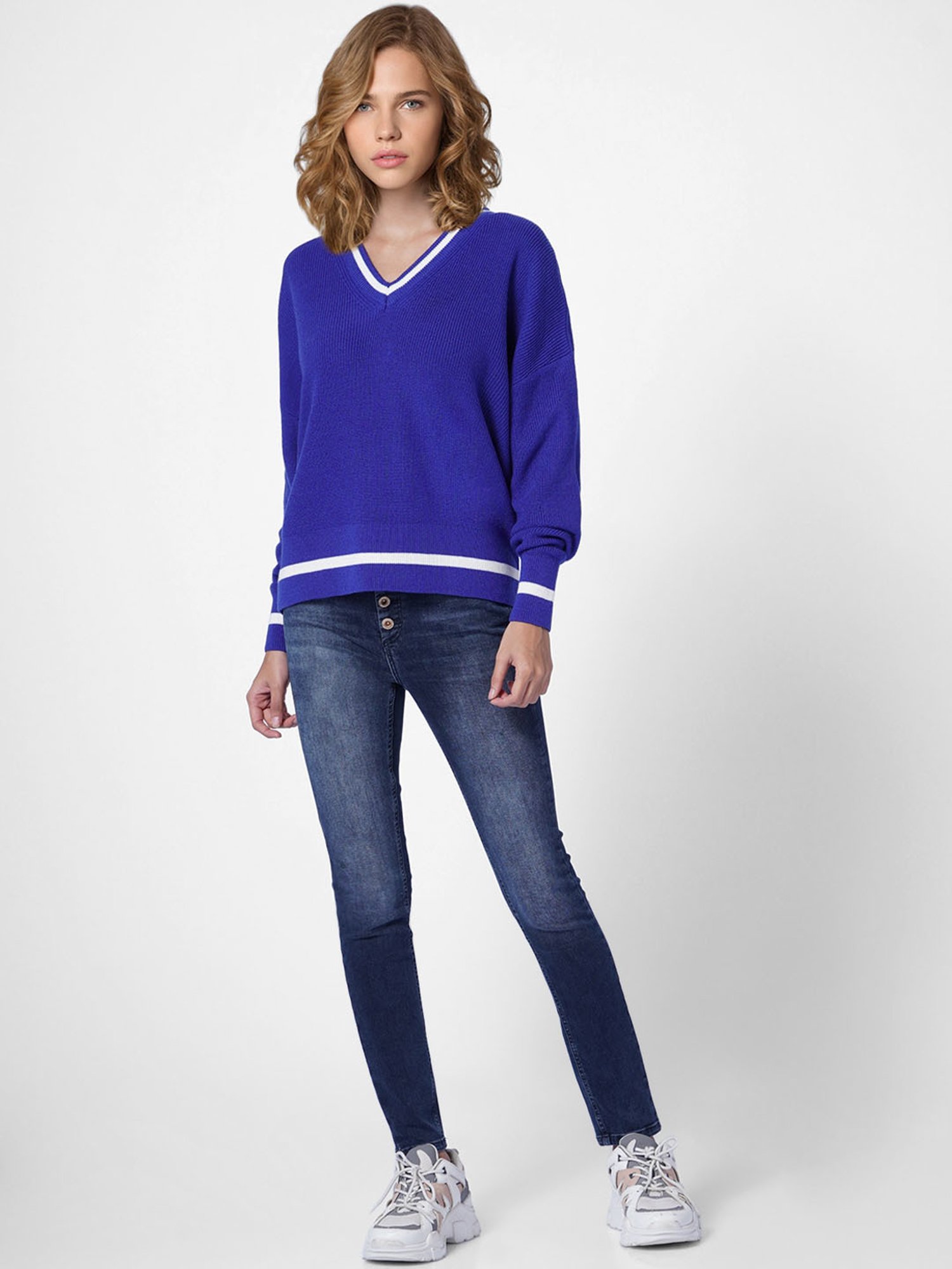 Only Blue Acrylic Pullover