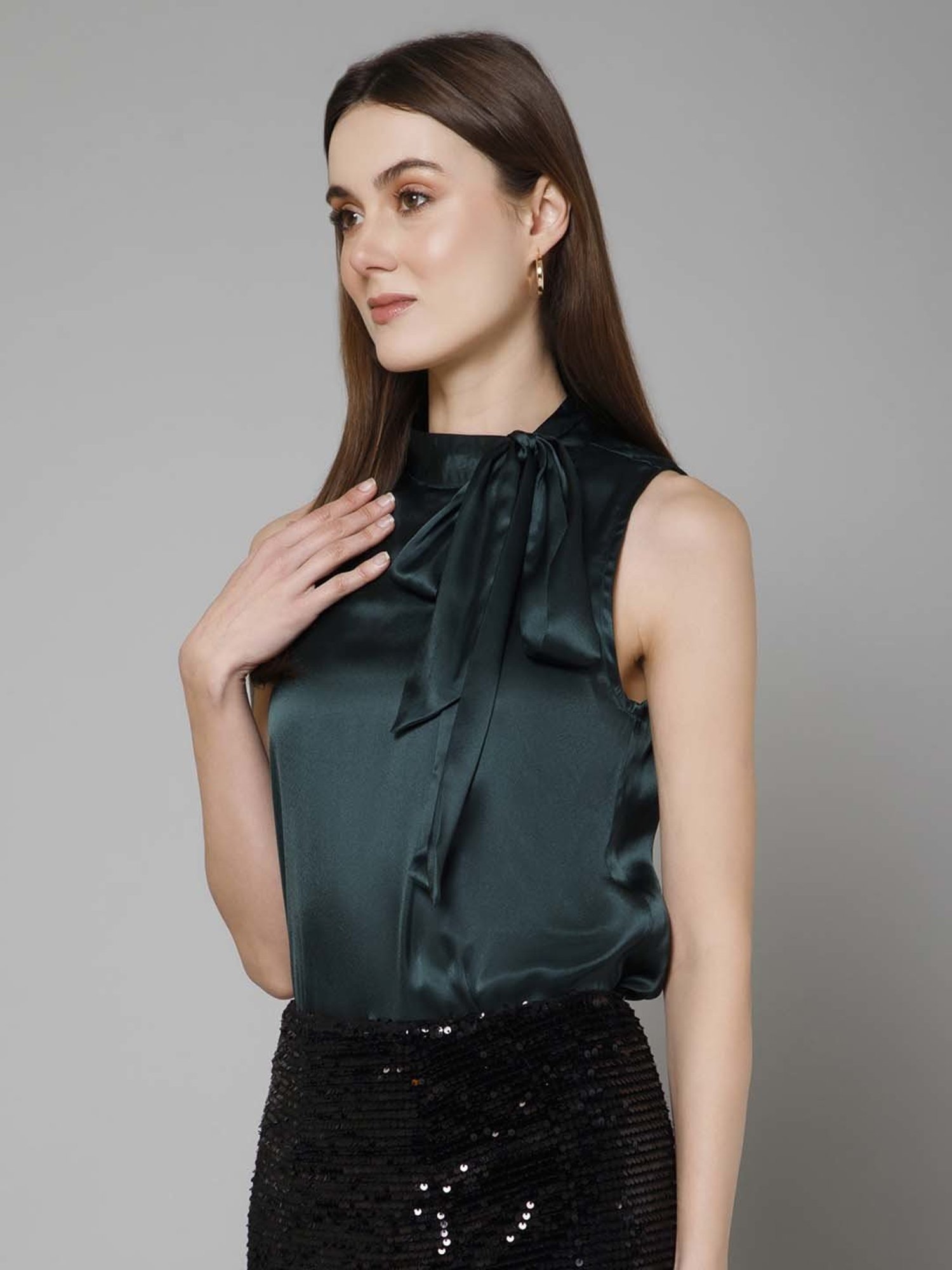 PURYS Bottle Green Regular Fit Top