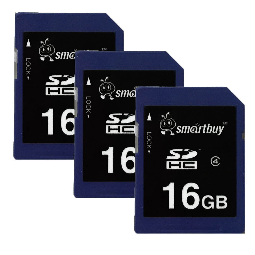 Smartbuy SDHC Class 4 Flash Memory Card SD HC Secure Digital C4 Fast Speed for Camera (16GB - 2 Packs)