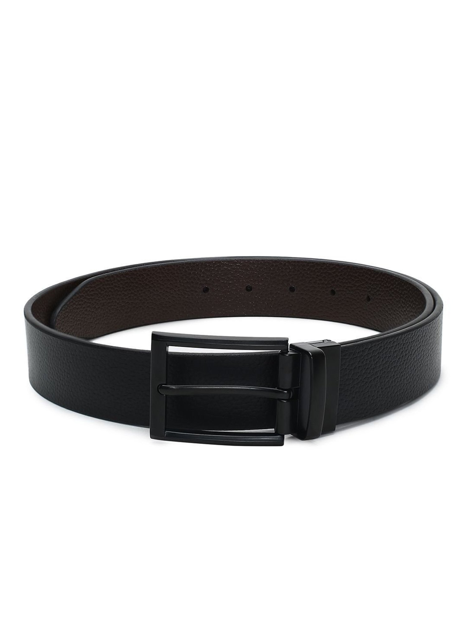 Crusset Black Leather Formal Belt for Men