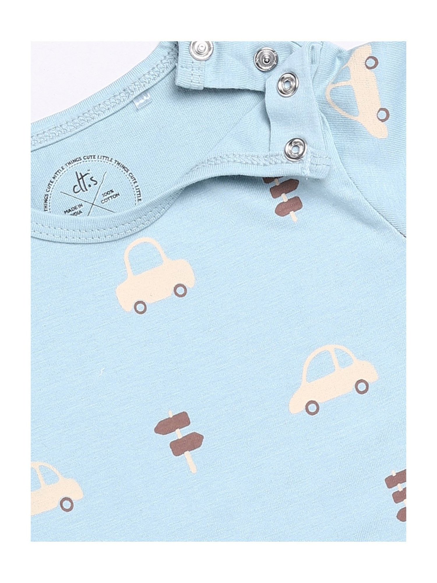 Clt.s Boys Light Blue Printed T-Shirt with Pants