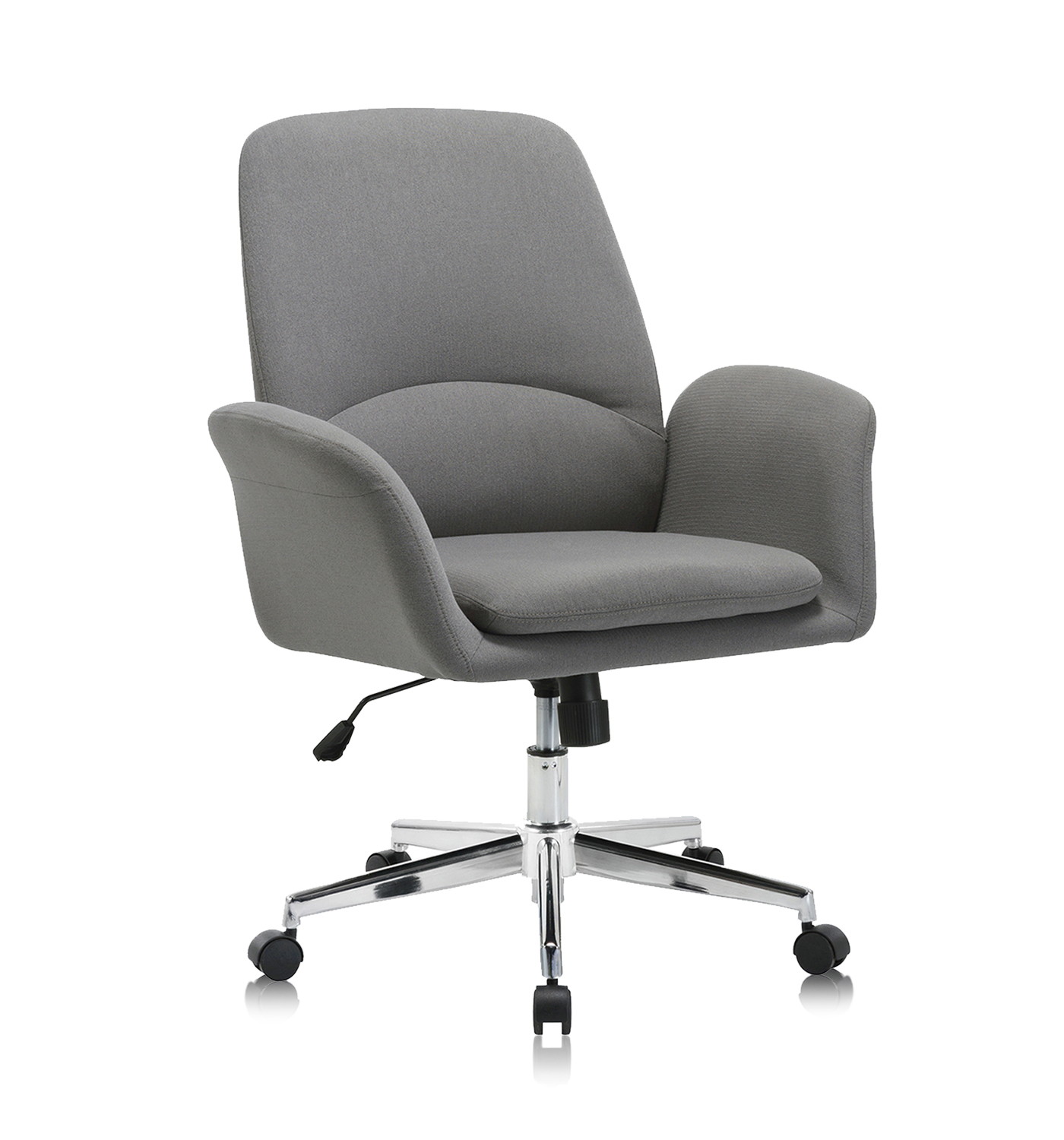 Upholstered Home Office Chair with Comfy Back Support for Conference Room Study Grey BIFMA Certified