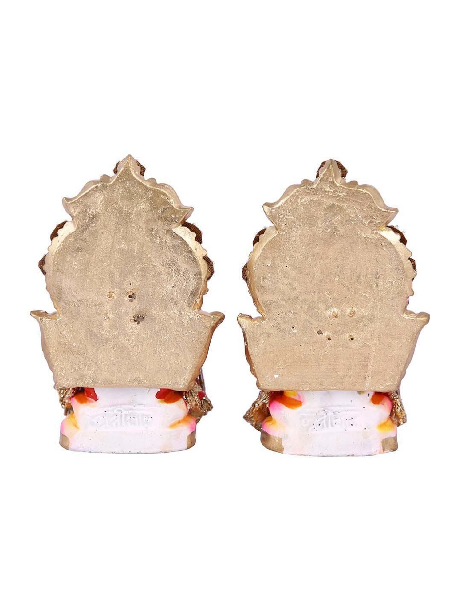 Aapno Rajasthan Red & Golden Terracotta Handcrafted Laxmi Ganesh Idol Set