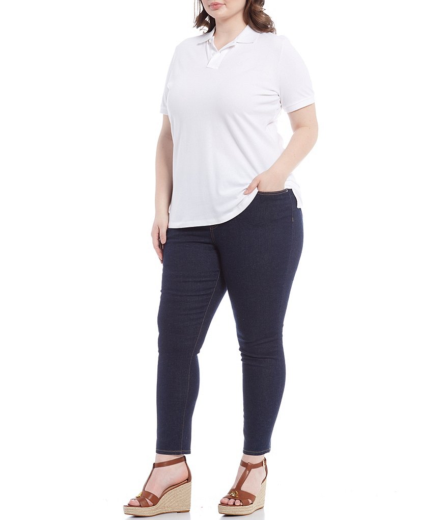 Lauren Ralph Lauren Plus Size Polo Neck Short Sleeve Pique Polo Shirt