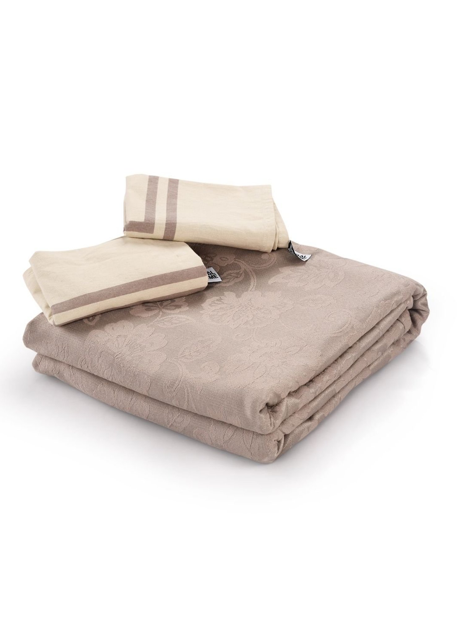 Saral Home Abstract Beige 155 TC Cotton King Sized Bed Sheet with 2 Pillow Covers