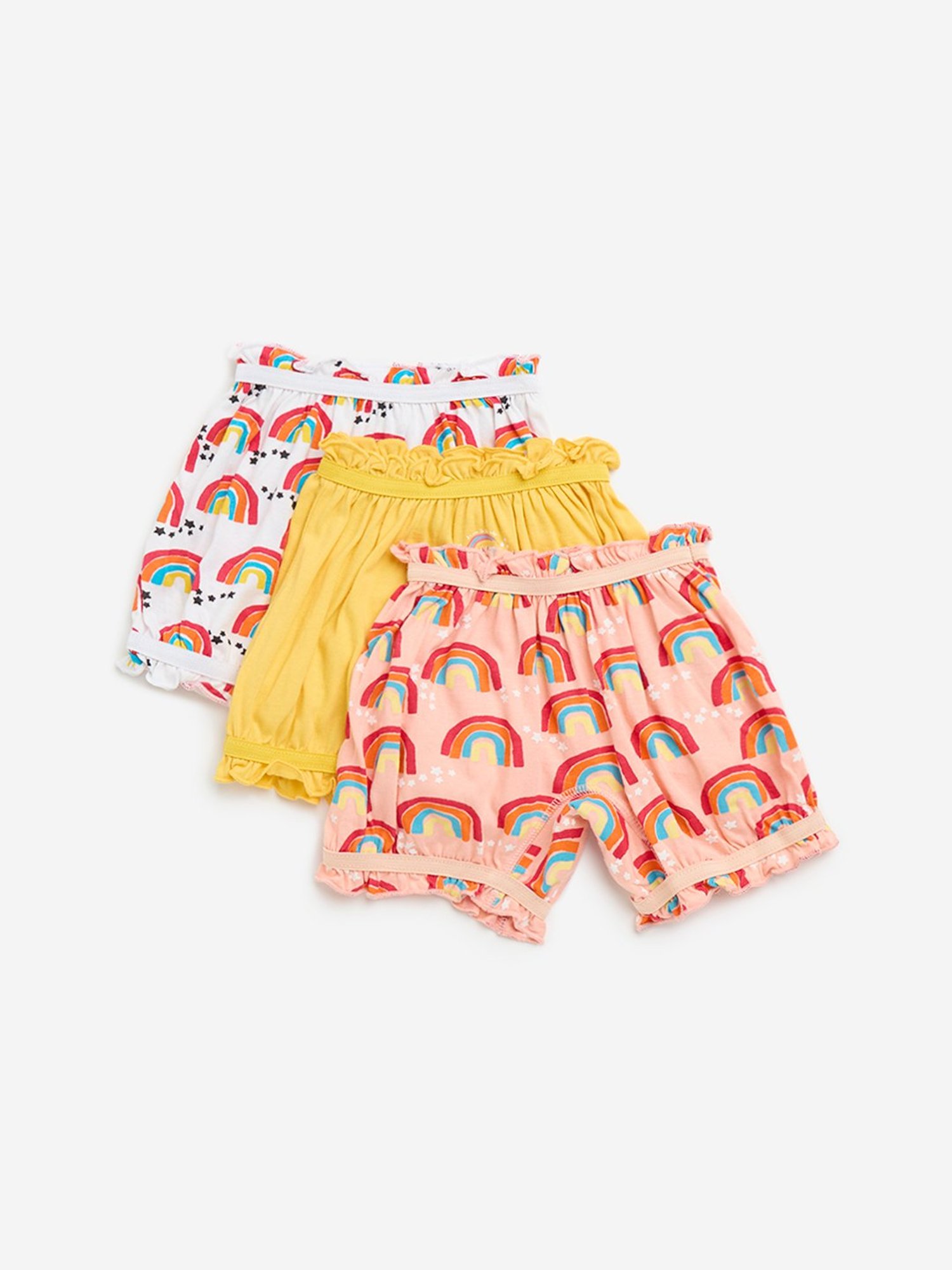 HOP Kids by Westside Multicolour Printed Bloomers - Pack of 3