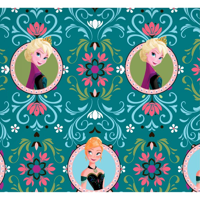 Disney Frozen Anna & Elsa Framed, Teal, Fleece, 59/60" Width, Fabric by the Yard