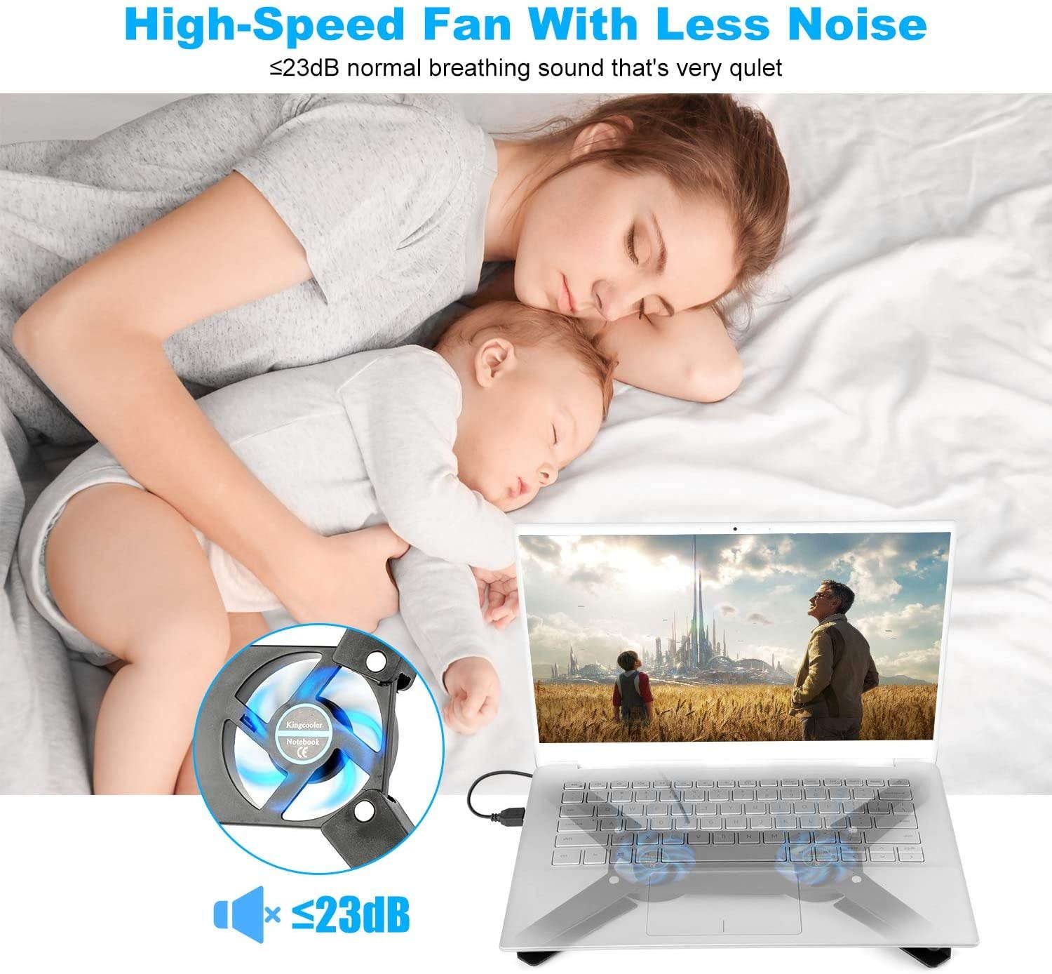 STSUNEU Folding Laptop Cooling Pad 2 Fans USB Laptop Cooler Cooling Pad Laptop Fan Light Quiet Notebook Computer Cooler Cooling Pad Stand