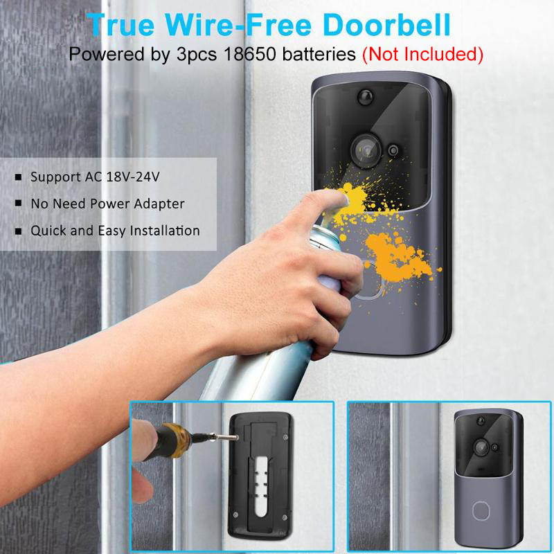 720P Smart Wireless Doorbell WiFi IR Night Vision Home Security Motion Detection Audio Door Bell