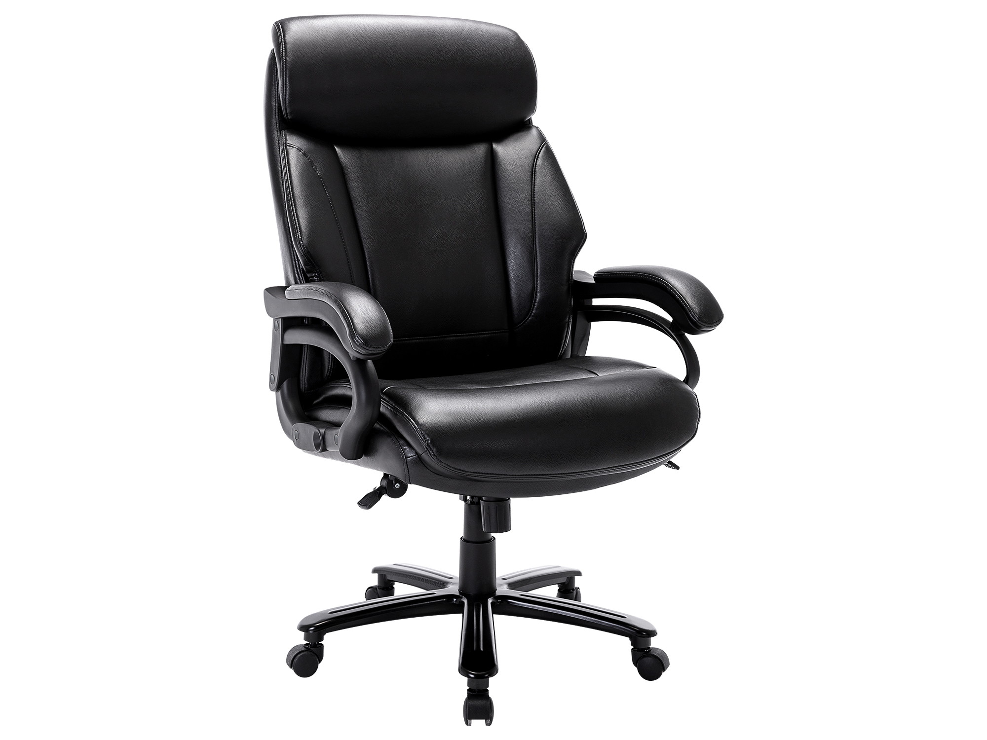 High Back Big & Tall 400lb Bonded Leather Ergonomic Office Chair Executive Desk Computer Swivel Chair - Heavy Duty Metal Base, Thick Padded Armrest and Headrest for Home&Office