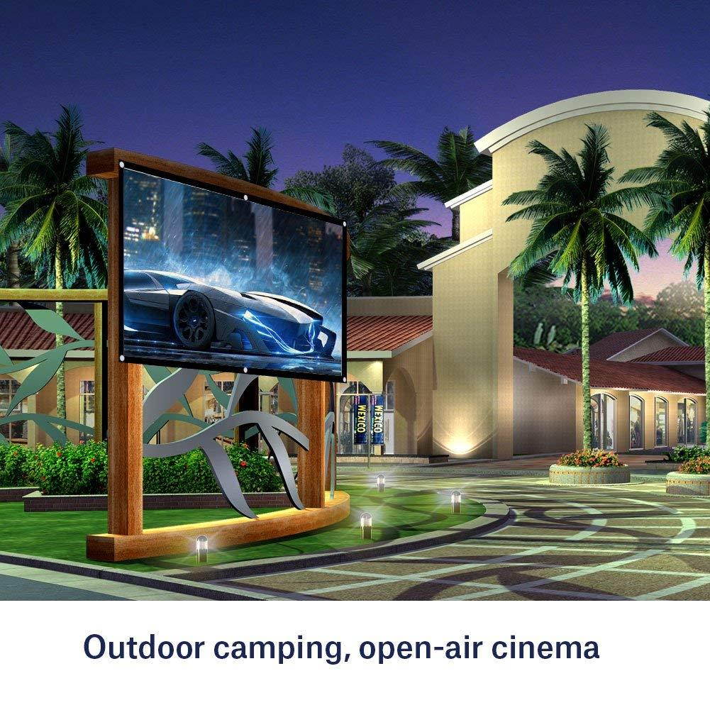 Fosa 60-120 Inch Portable Foldable Non-Crease White Projector Curtain Projection Screen 16:9 Portable Movies Screen for Projector Home Theater Outdoor/Indoor(60Inch)