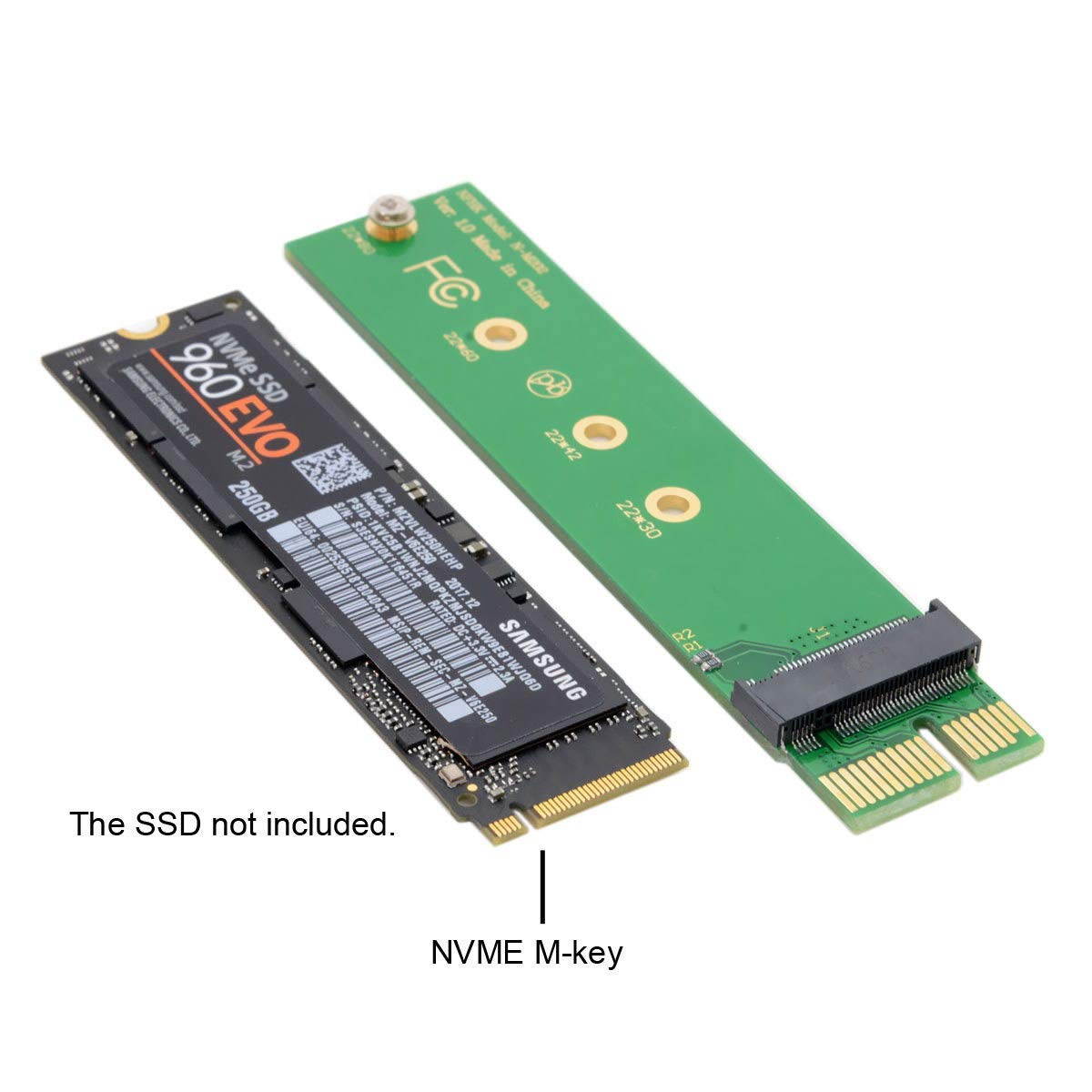 NGFF M-key NVME AHCI SSD to PCI-E 3.0 1x x1 Vertical Adapter for XP941 SM951 PM951 960 EVO SSD