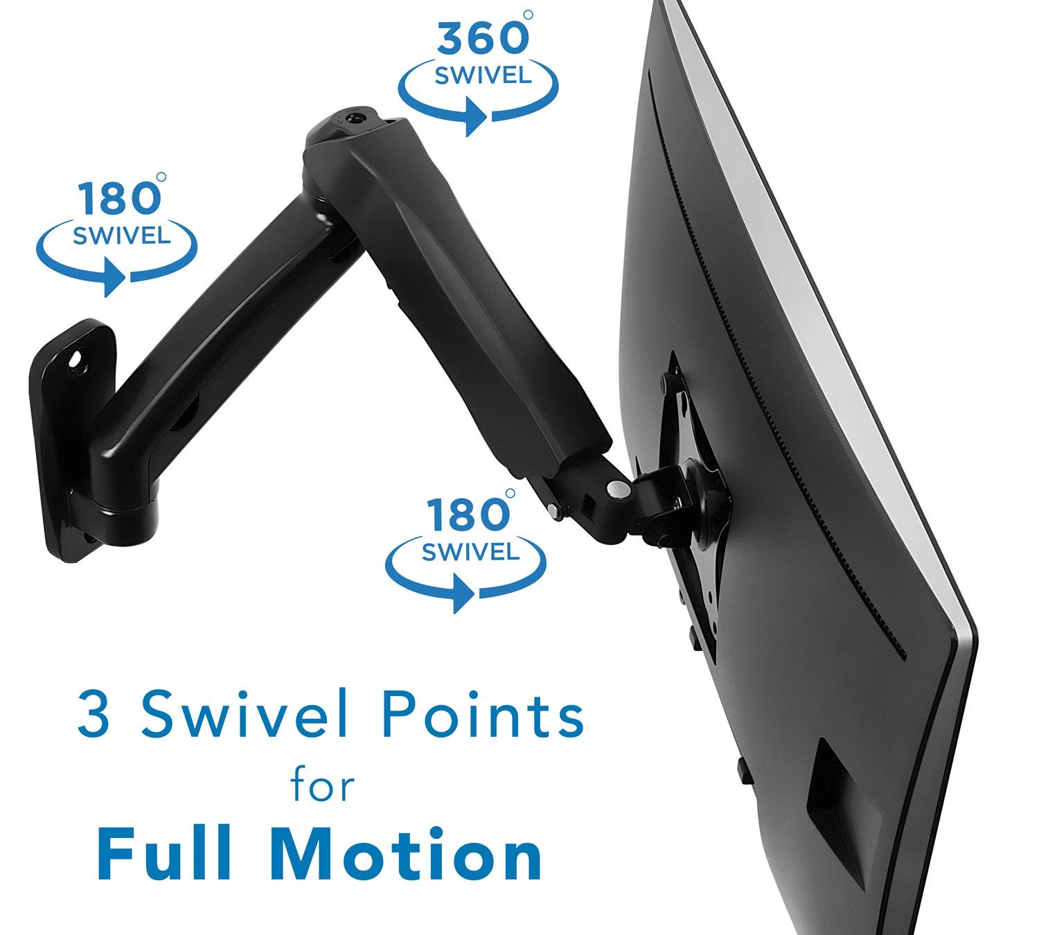 Mount-It! TV Monitor Wall Mount Arm | VESA Wall Mount Monitor Arm | Fits 17-32 Inch Screens