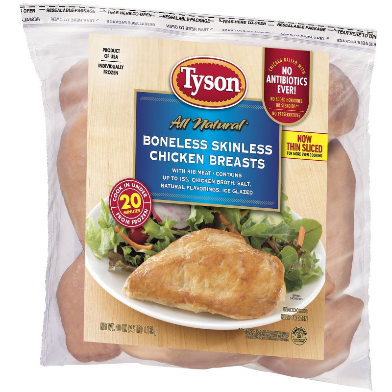 Tyson Boneless & Skinless Chicken Breasts - Frozen - 2.5lbs