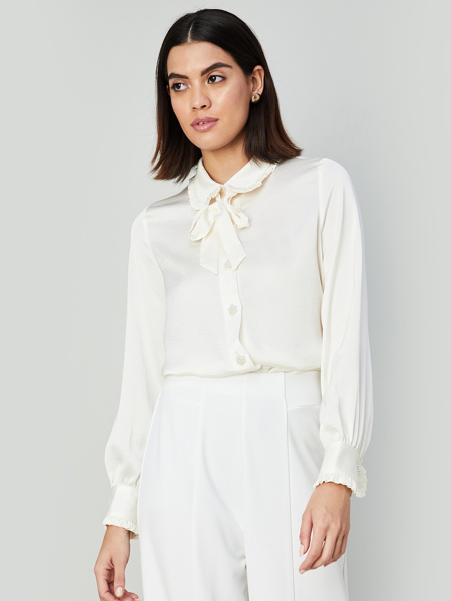 Code by Lifestyle Cream Regular Fit Top