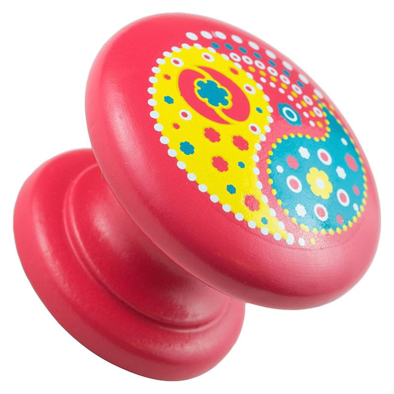 Sumner Street Home Hardware 4pc Paisley Painted Knob Red