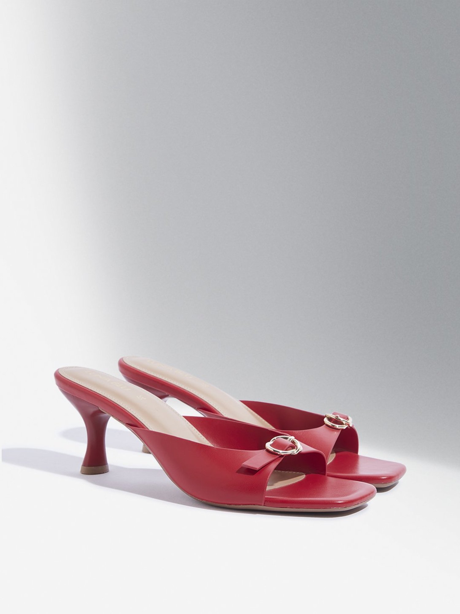 LUNA BLU by Westside Red Buckled Heel Sandals