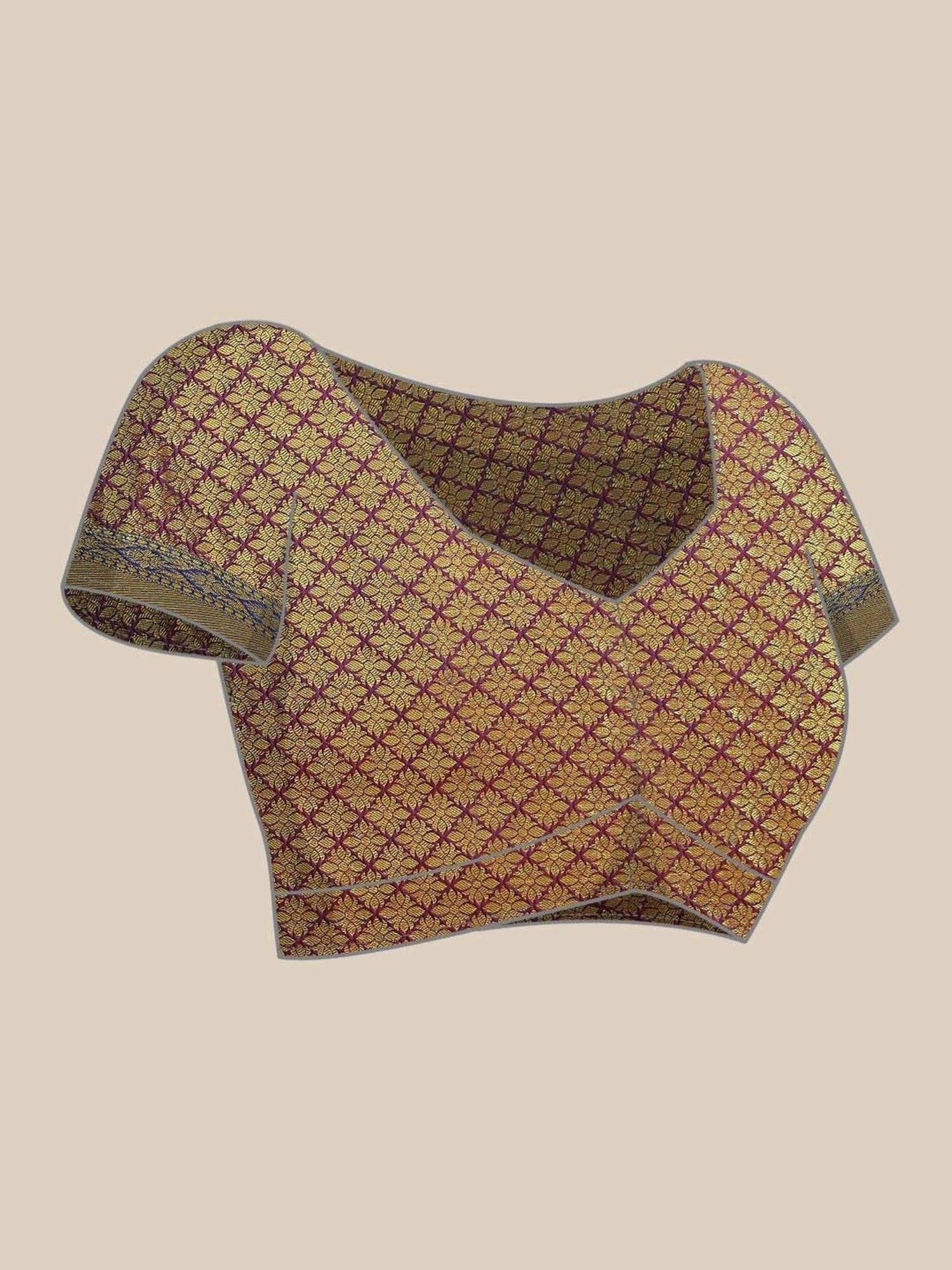 Silk Land Pink Woven Saree With Unstitched Blouse