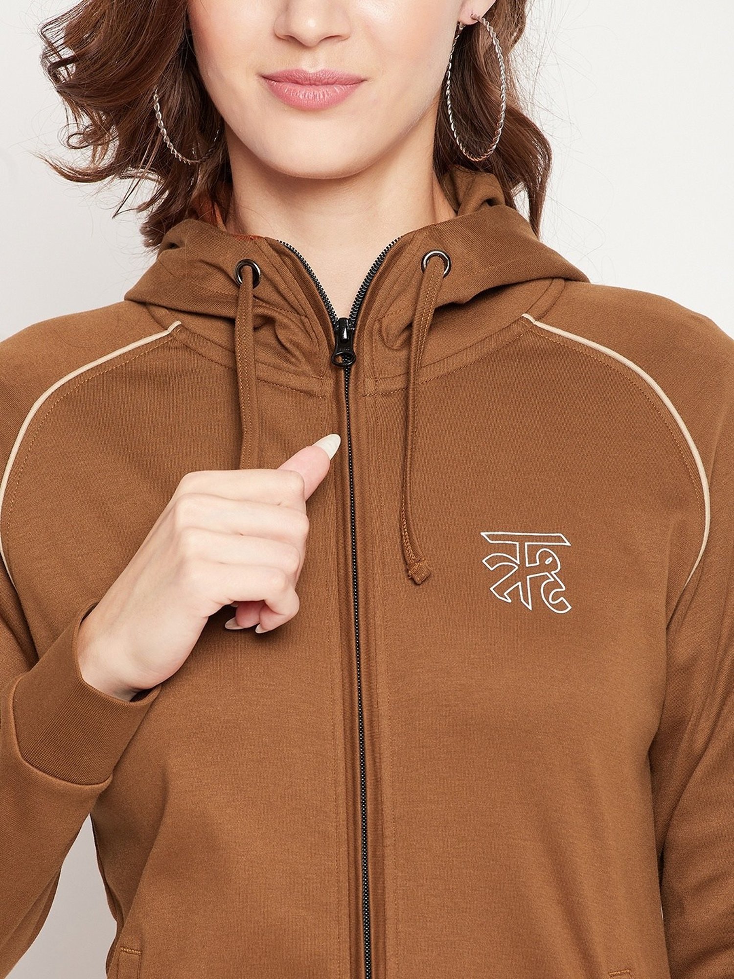 EDRIO Brown Pure Cotton Track Suit