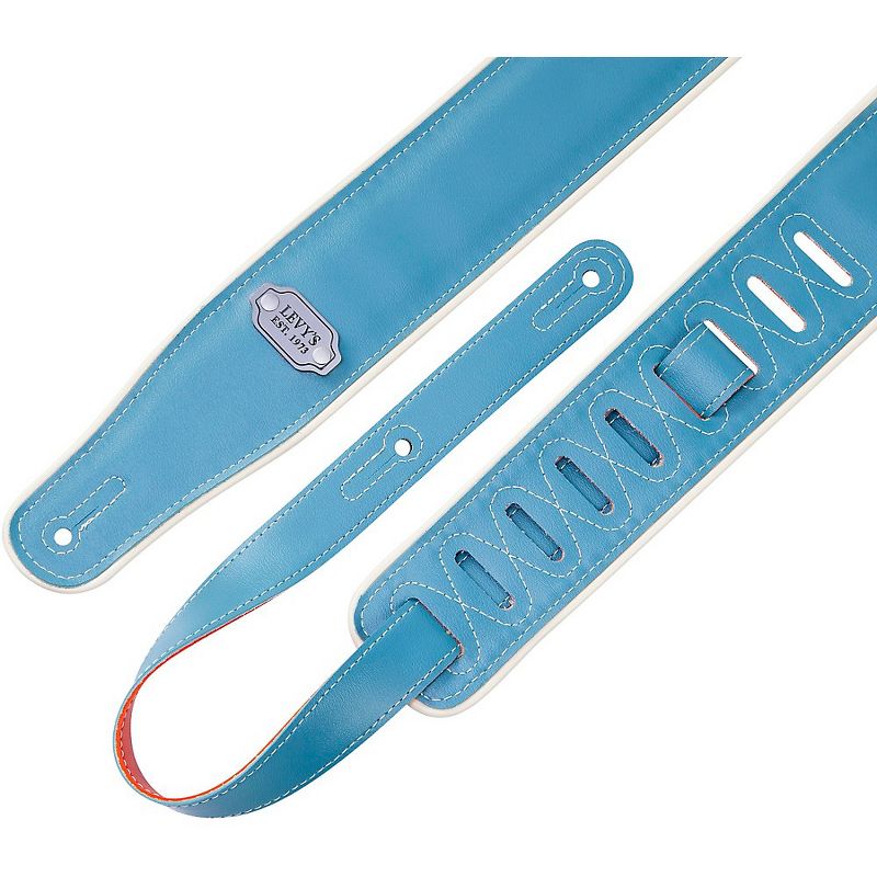 Levy's M26VCP-ORG_TEL 2 3/4" Wide Orange / Teal Vinyl Guitar Strap