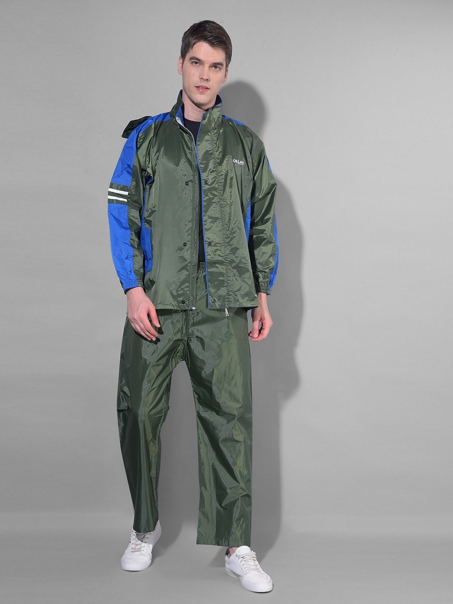 Dollar Green Regular Fit Colour Block Raincoat Set