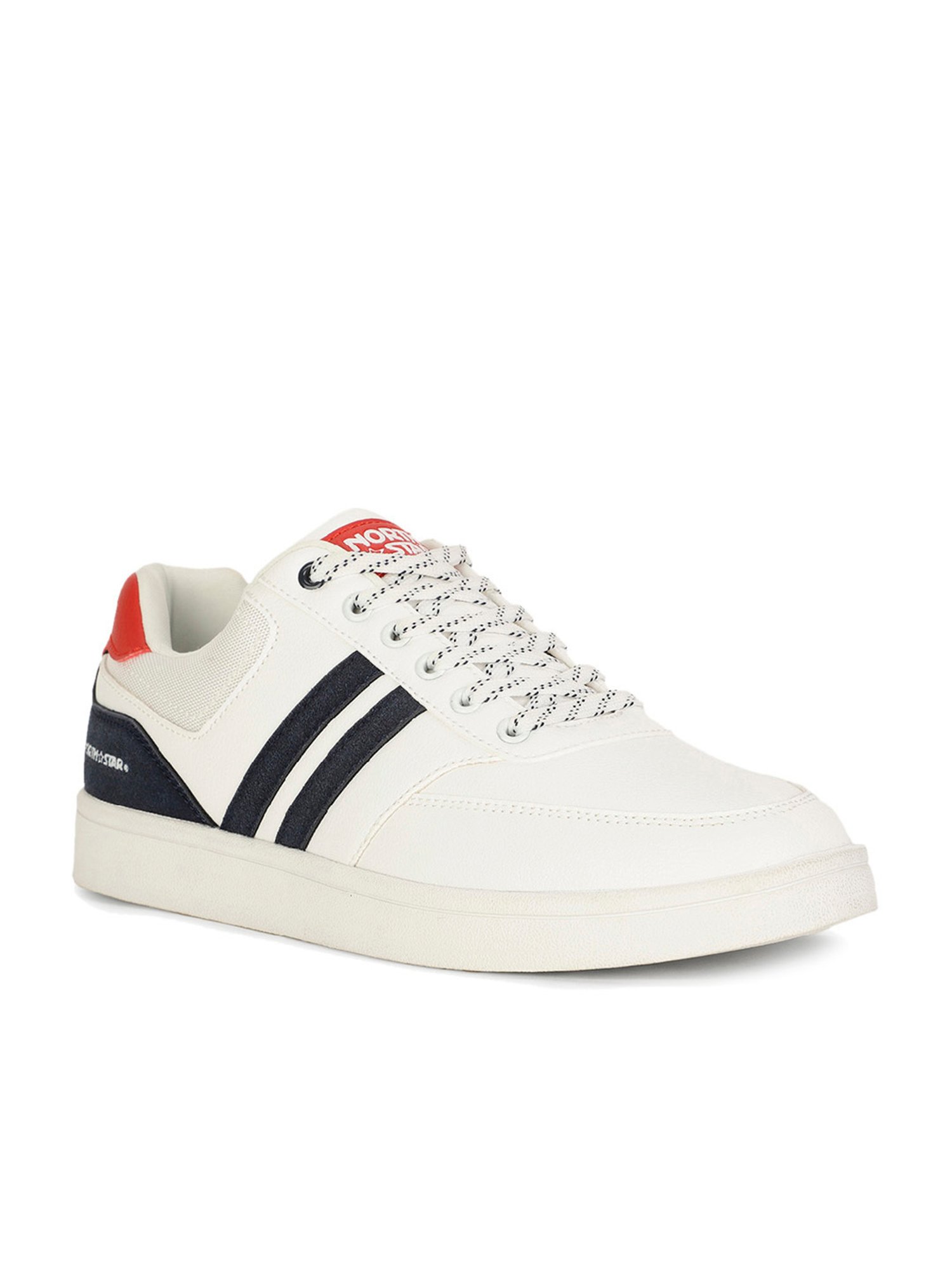 North Star by Bata Men's White Casual Sneakers