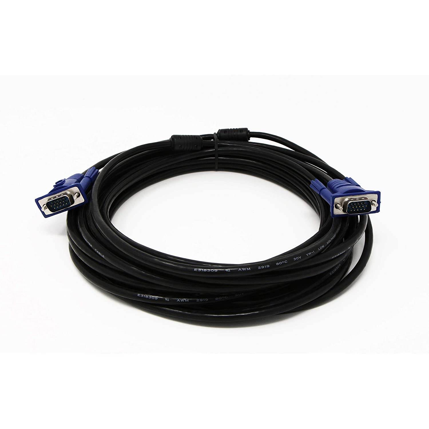 VGA Cable 100ft - Computer/Monitor/Projector/PC/TV Cord 15 PIN, 100 Feet Long Video Cord - TP121
