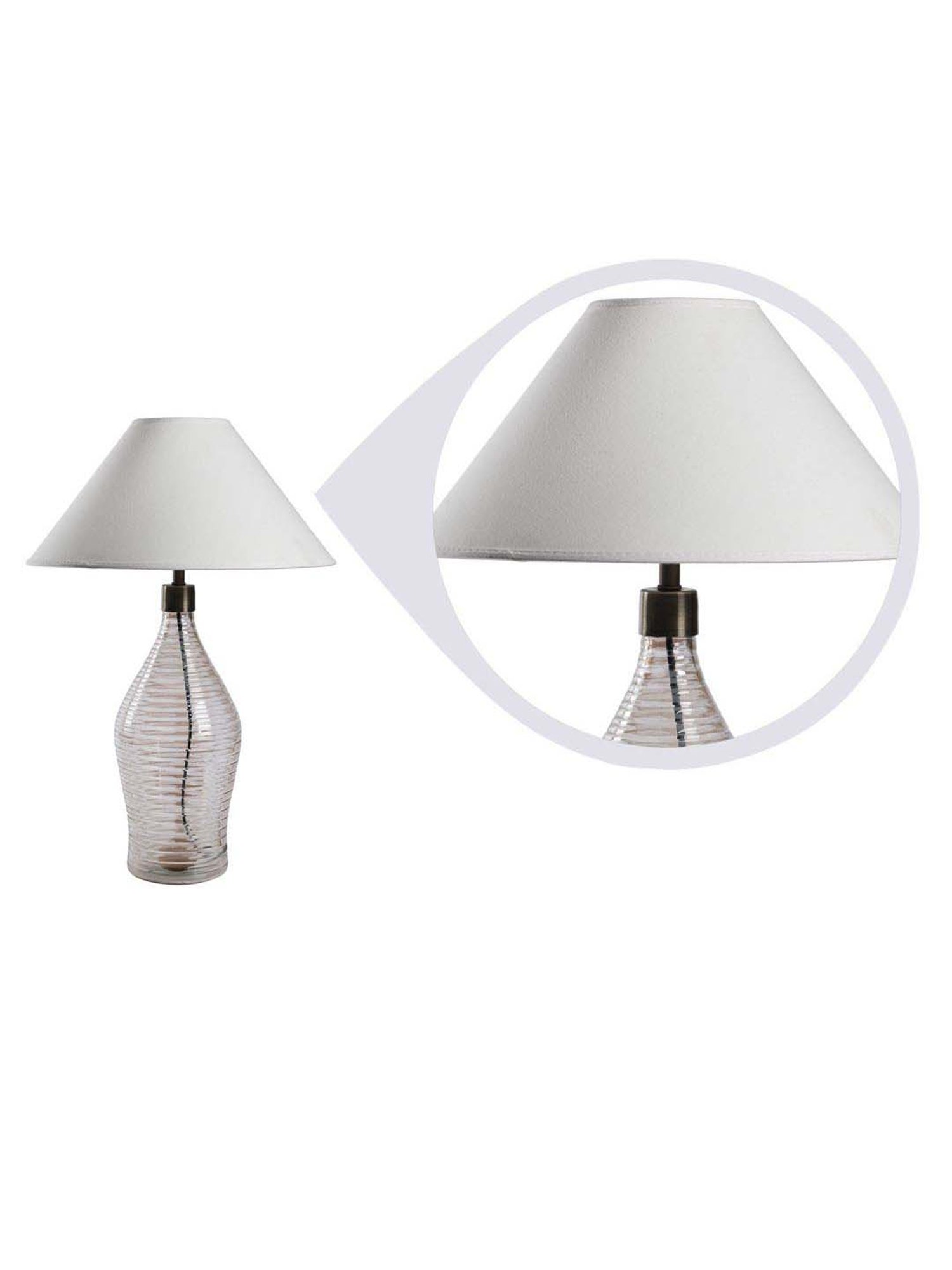 Kapoor E Illuminations White Whirlpool Rings Lustere Glass Table Lamp - Set of 1
