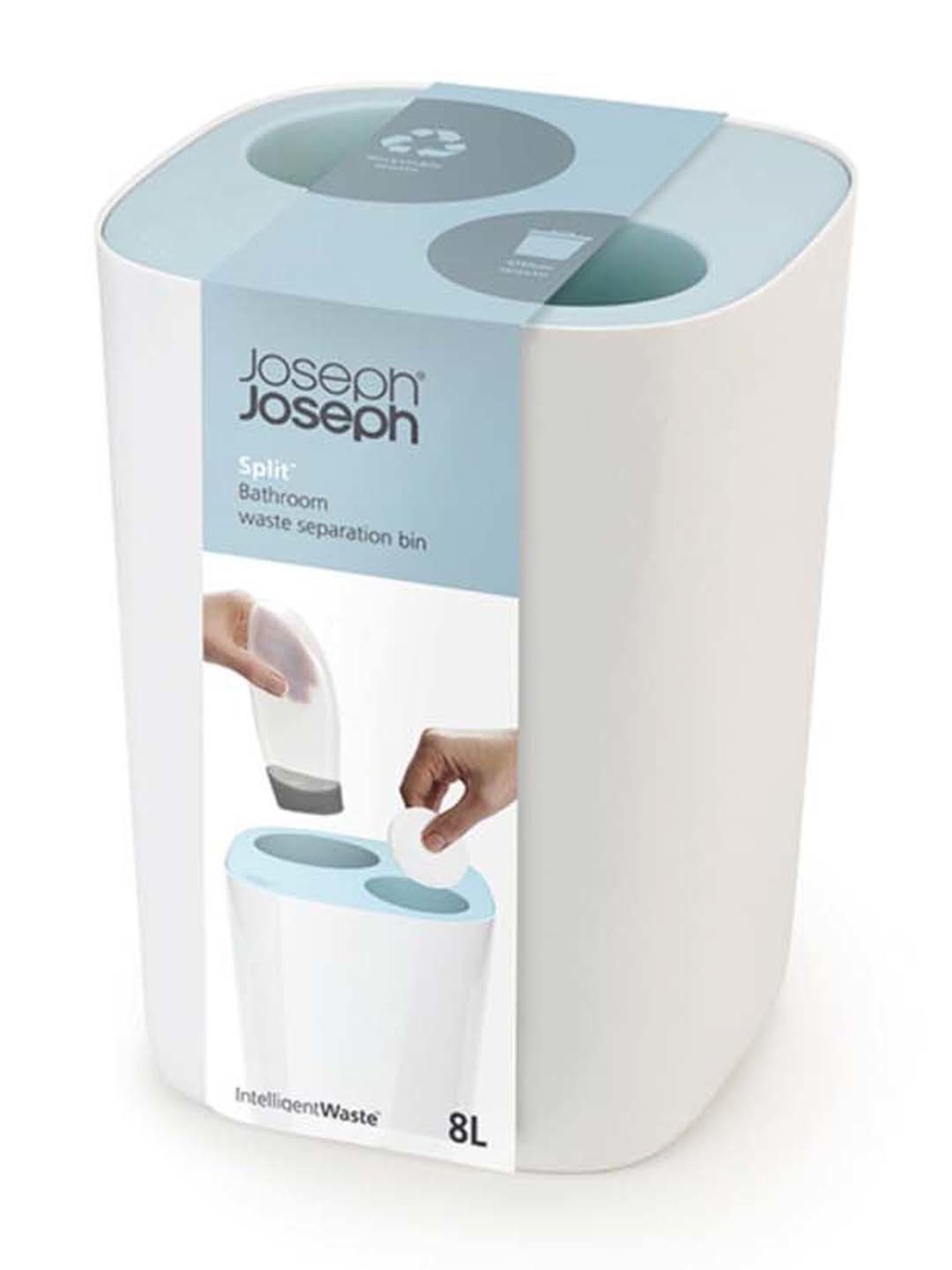Joseph Joseph White & Blue Plastic Waste Separation Bin - Set of 1