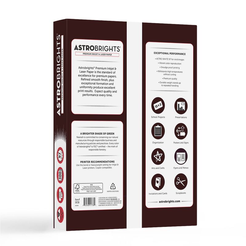 Astrobrights 8.5" x 11" Printer & Copy Paper, 300 Sheets, 28lb - Astro White