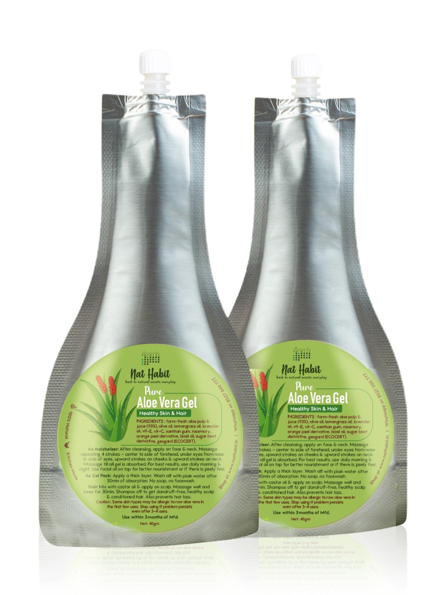Nat Habit Fresh Pure Aloe Vera Gel - Pack of 2
