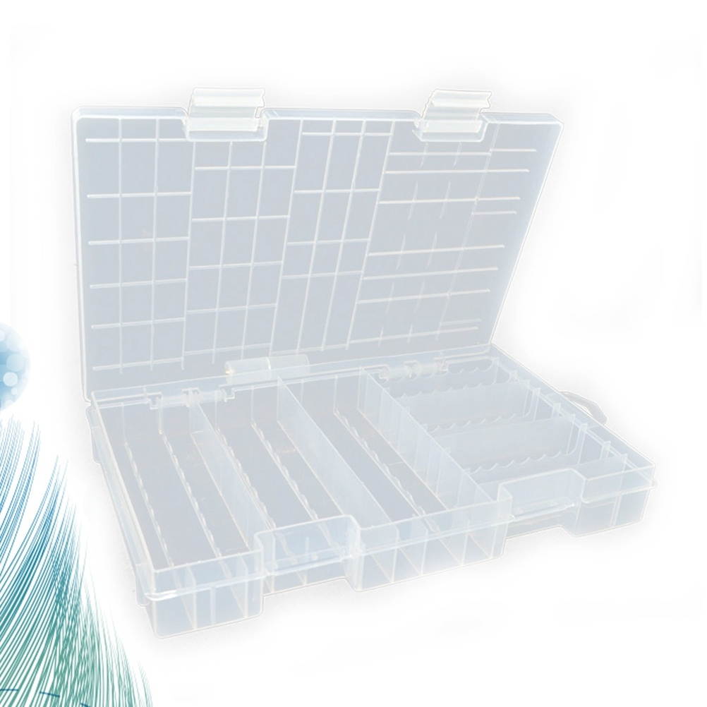 Transparent Portable Battery Organizer Storage Case Holder Double-layer Battery Storage Box Rack For 18650 26650 AA AAA Battery (Transparent)