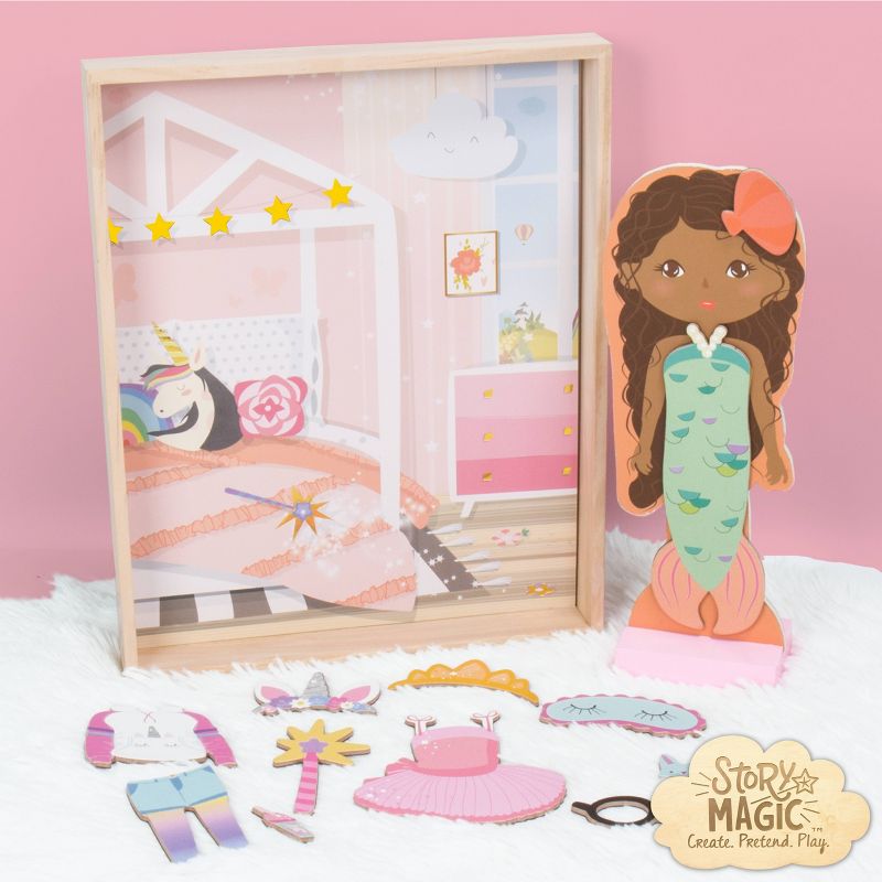 Story Magic 40pc Wooden Dress-Up Doll Set