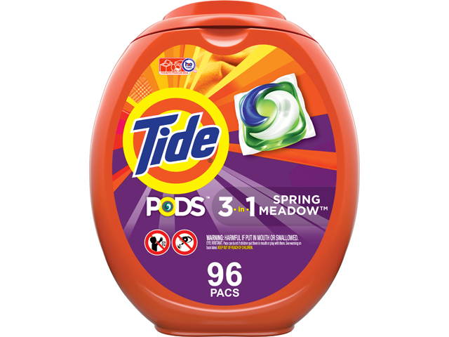 Tide 80163EA Detergent Pods, Spring Meadow, 96/Tub