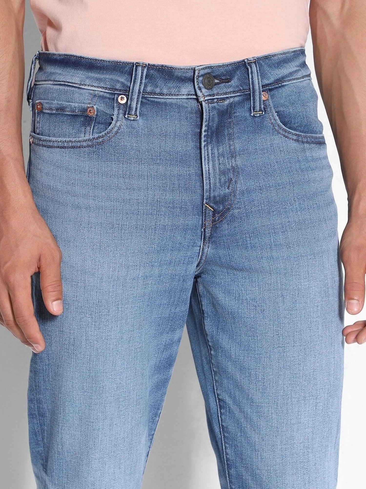 American Eagle Blue Cotton Regular Fit Jeans