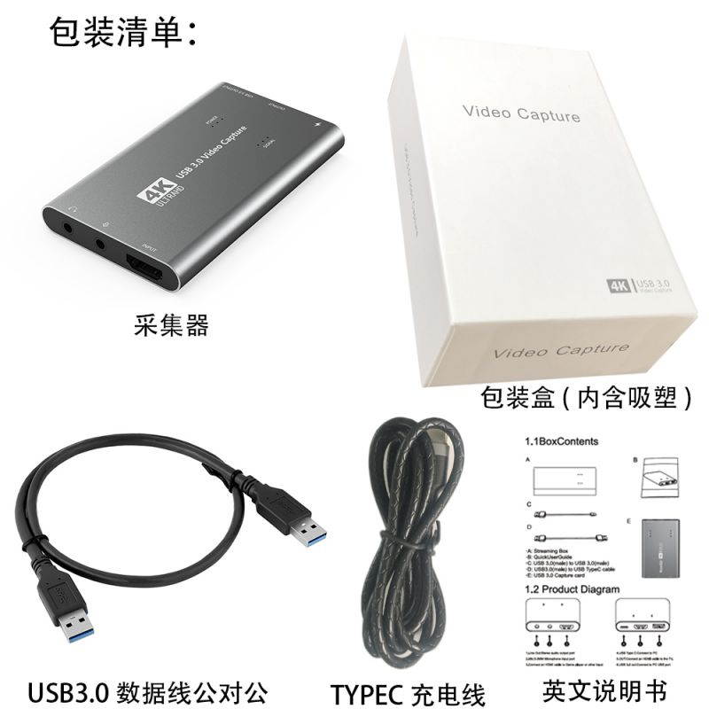 Sishuo  Video Capture Card, 1080P 60FPS HDMI Game Capture Card, 4K HDMI Capture Card for Gaming, Streaming, Teaching, Video Conference, Live Broadcasting, OBS Live Streaming Recorder Device.