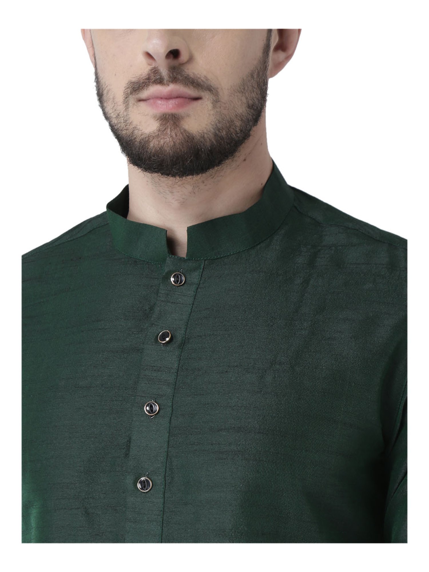 Deyann Green & Beige Mandarin Collar Kurta Set