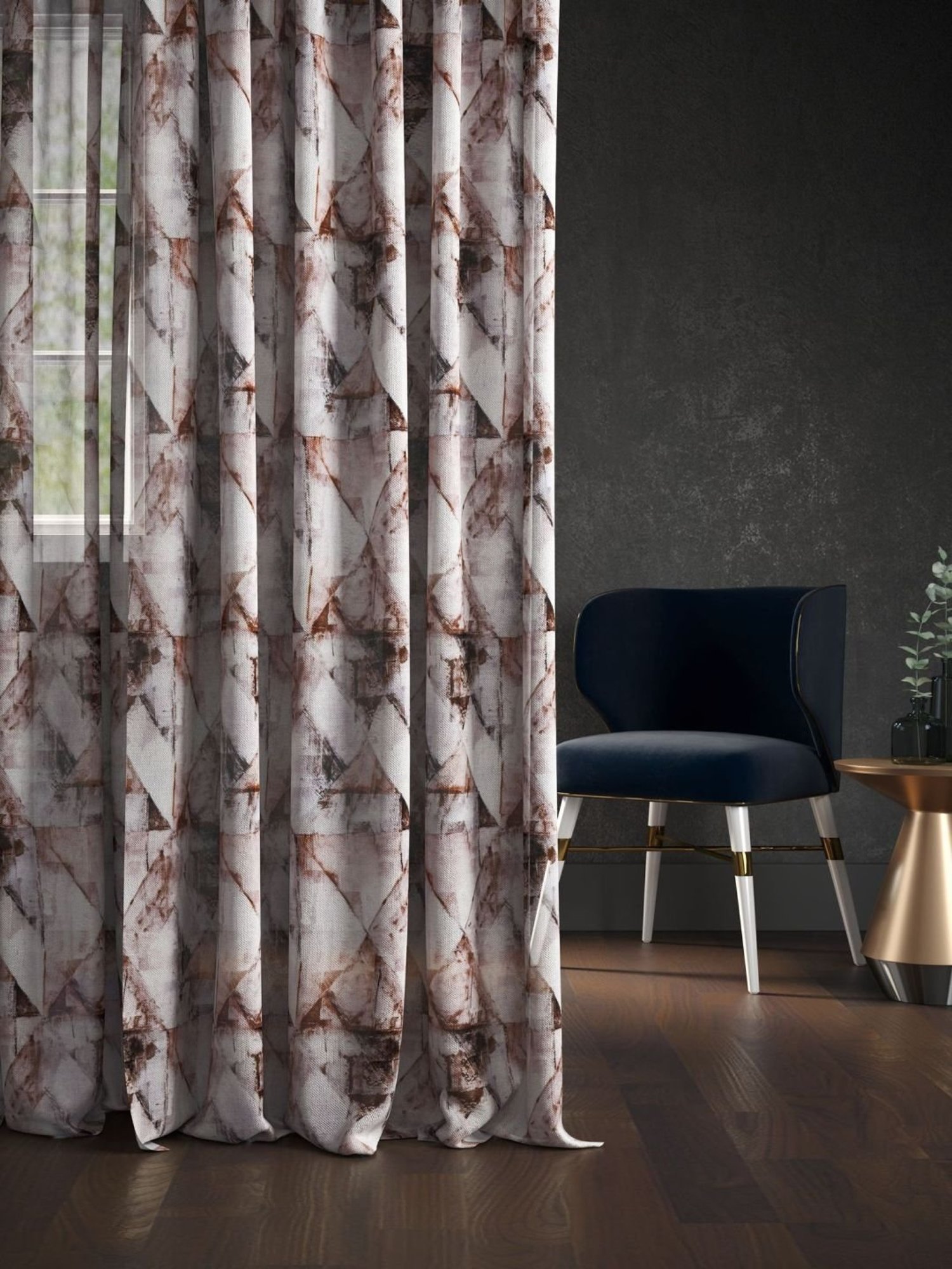 Swayam Brown Paisley J&B Blackout Eyelet Door Curtain - Single Piece (7 Ft)