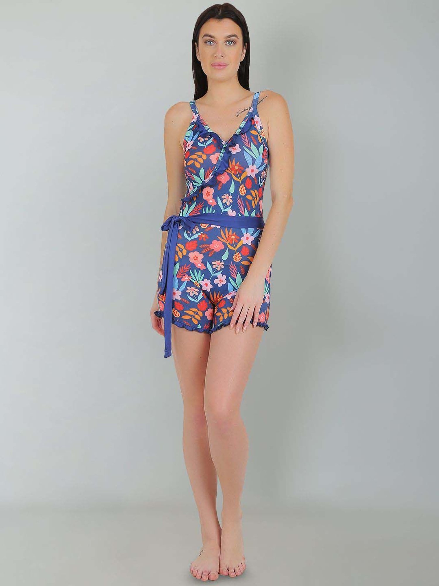 N-Gal Blue Printed Swimsuit