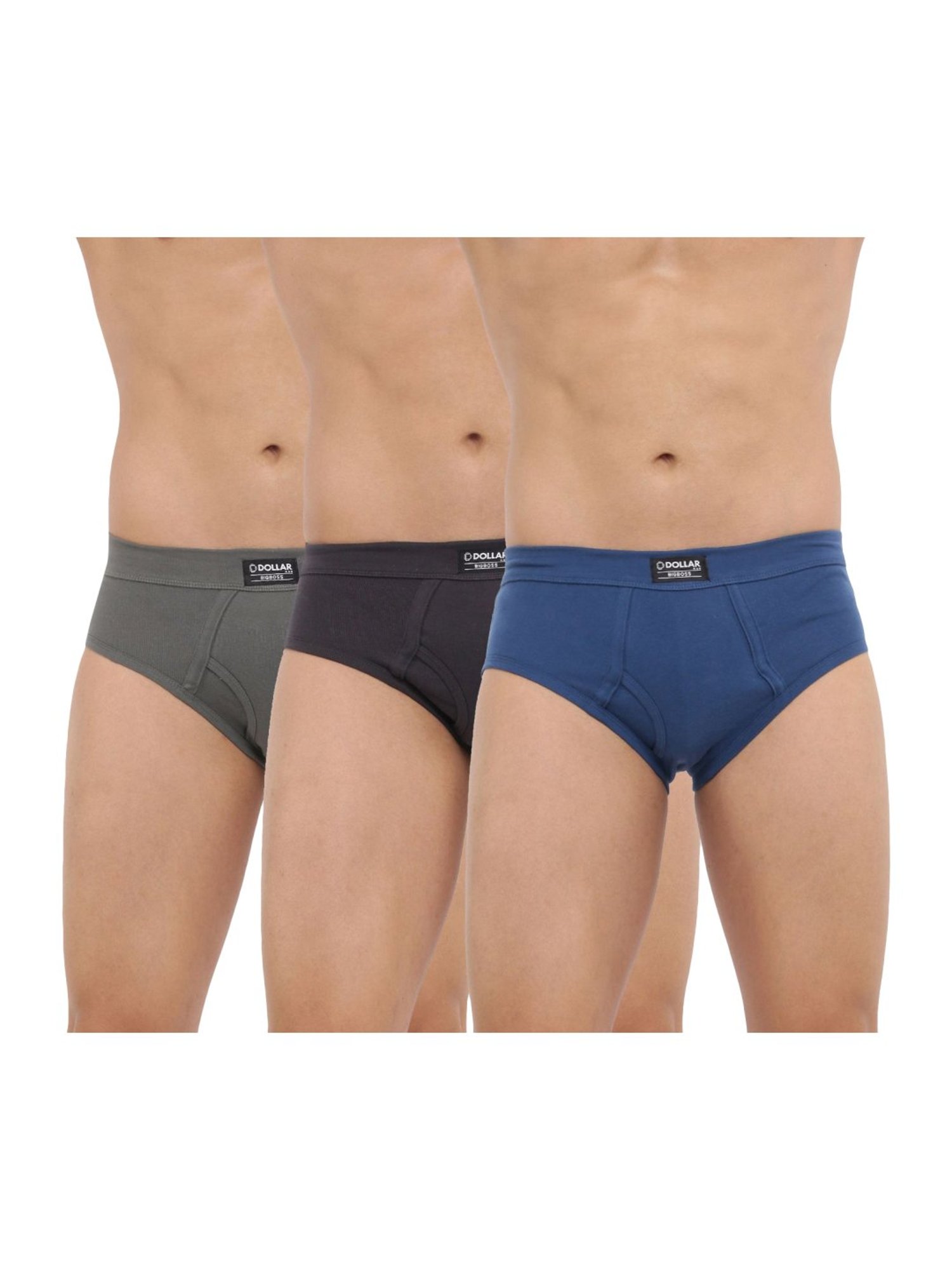 Dollar Bigboss Assorted Color Cotton Briefs (Pack Of 3)