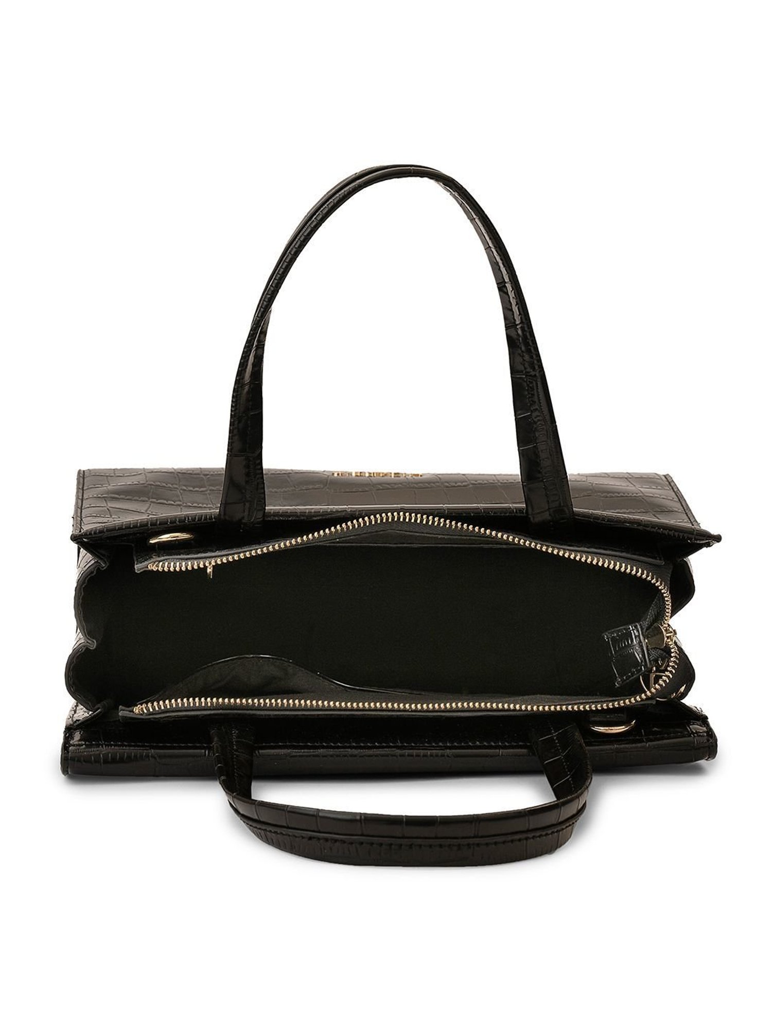 Miraggio Black Textured Handbag