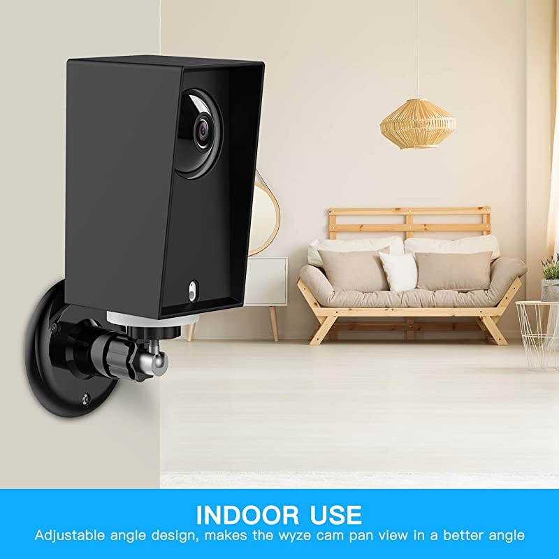 with Wyze Cam Pan Wall Mount, Weather Proof Anti-Sun Glare and UV Protection Outdoor/Indoor Adjustable Bracket with Protective Skin Case for Wyze Cam Pan 1080p Security Camera