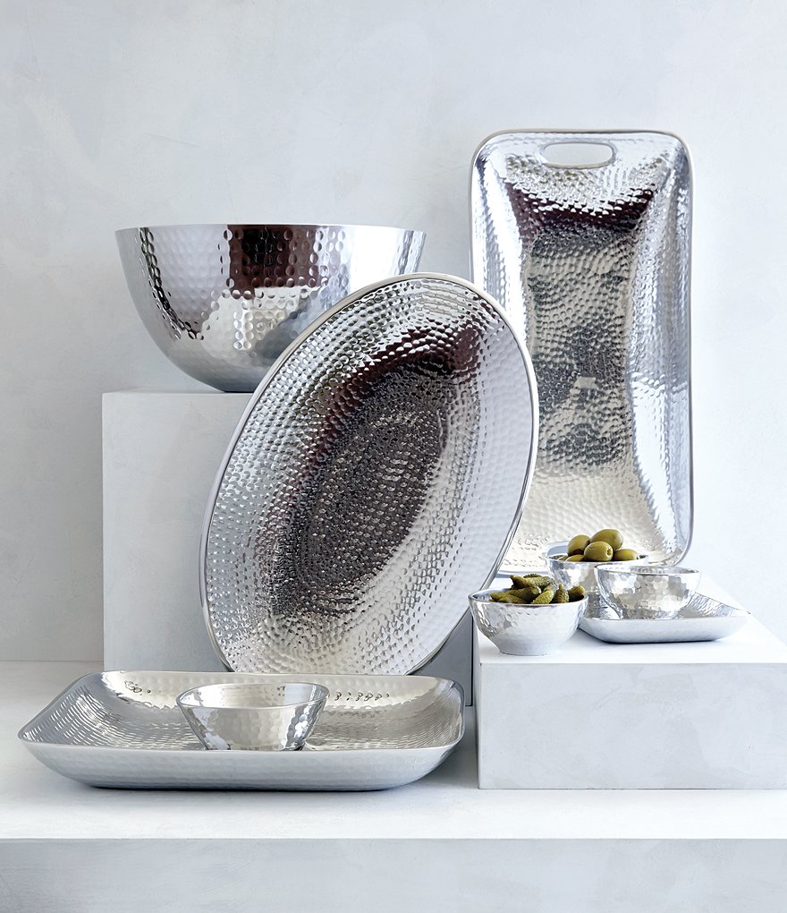 Towle Silversmiths Hammered Metal Rectangular Tray