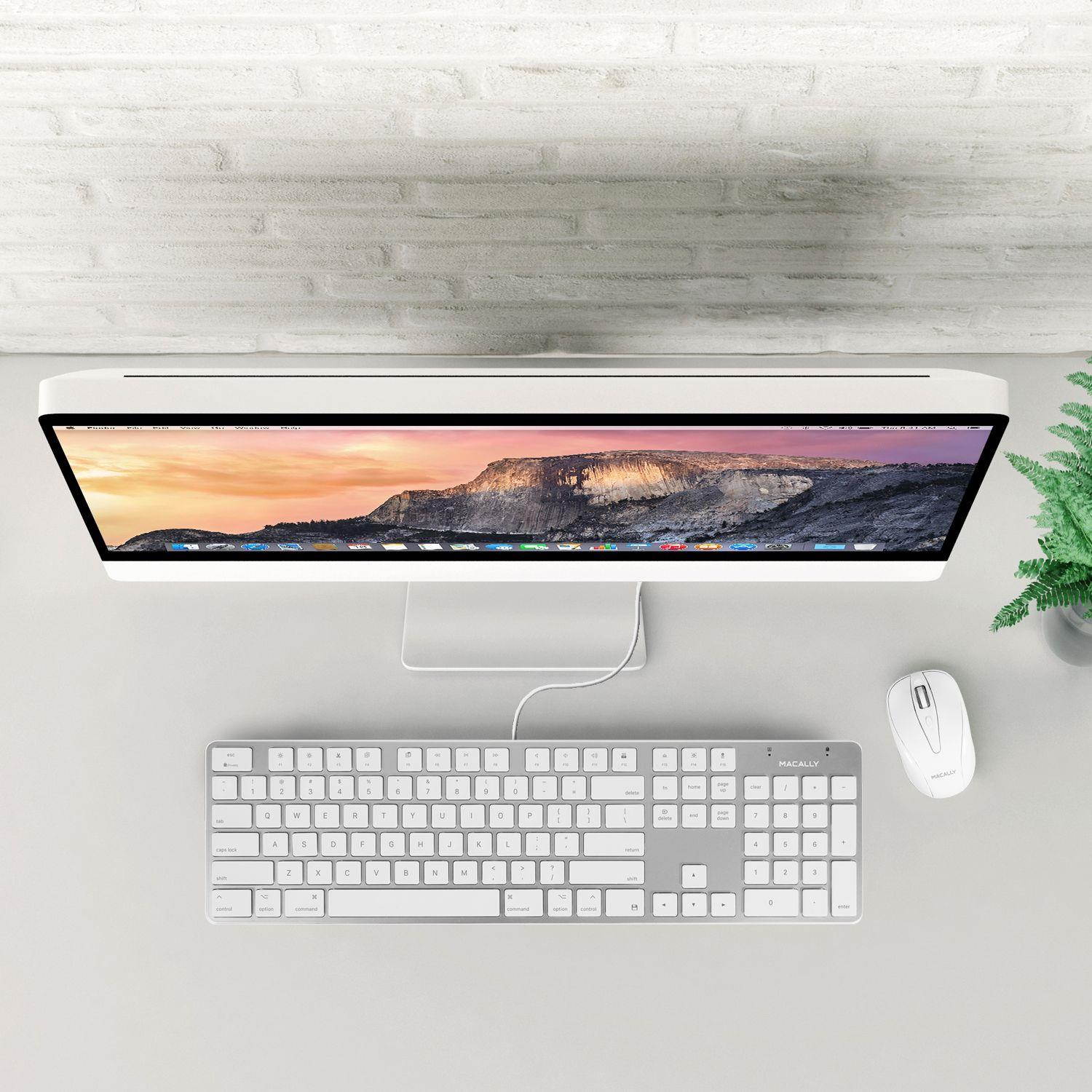 Macally SLIMKEYPROA Ultra-Slim USB Wired Space Keyboard - Gray