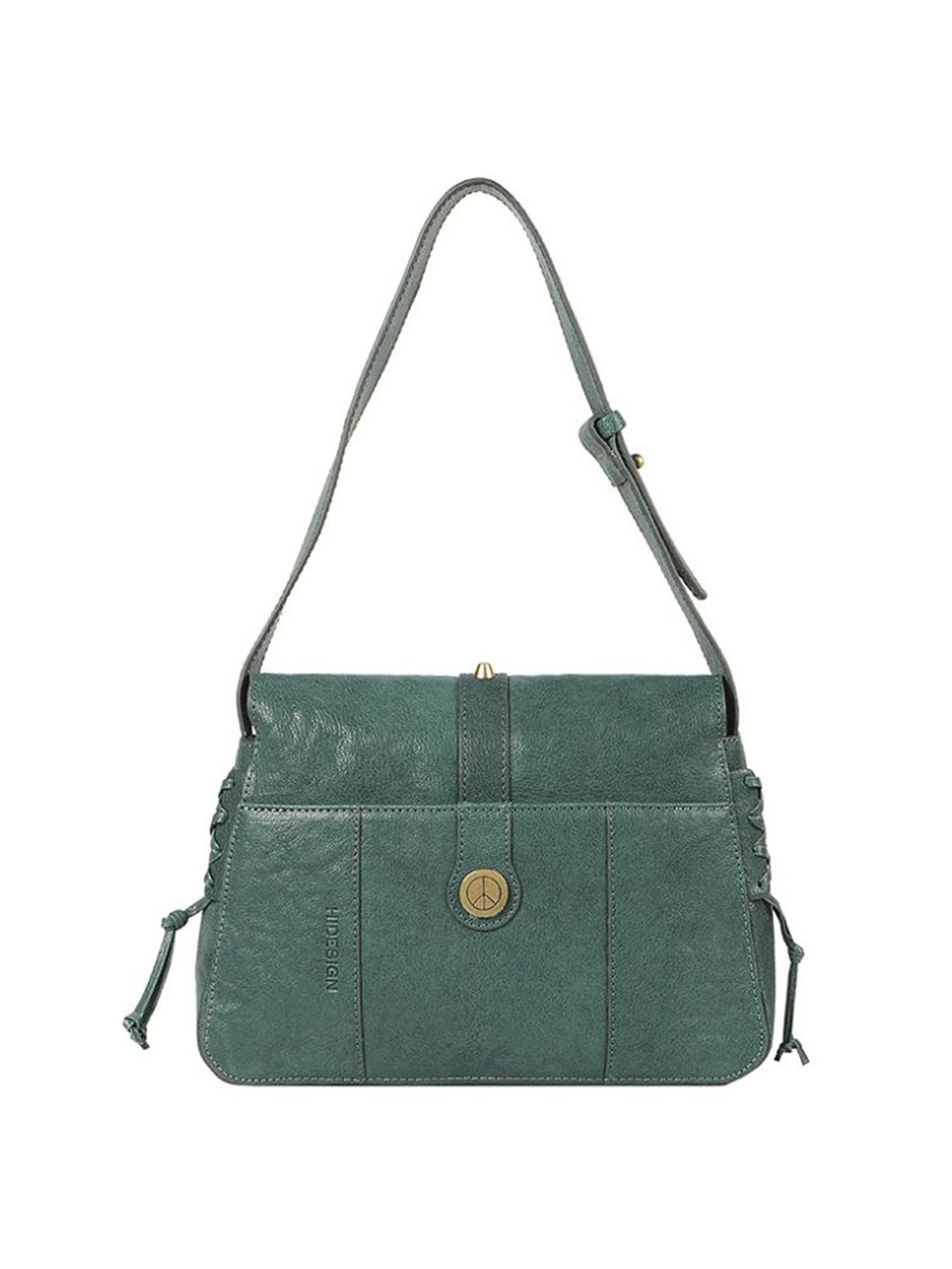 Hidesign Rebels Guevara 02 Burnt Goat Green Solid Small Shoulder Handbag