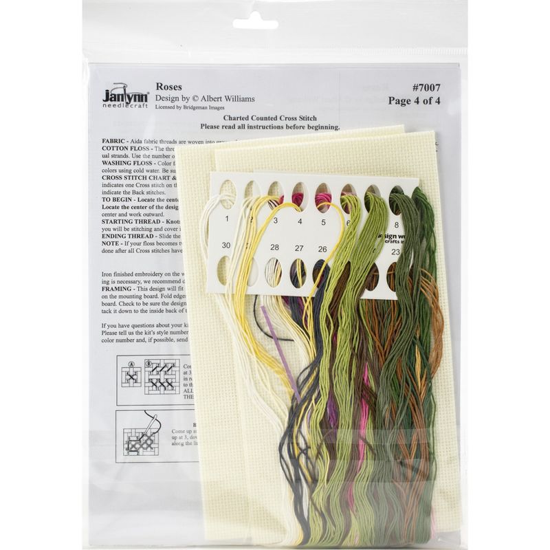 Janlynn Counted Cross Stitch Kit 12"X14"-Roses (14 Count)