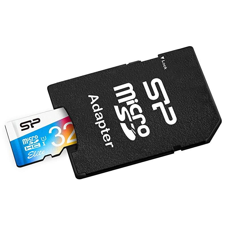 Power 32GB MicroSDHC UHS1 Memory Card with Adapter SP032GBSTHBU1V20SP